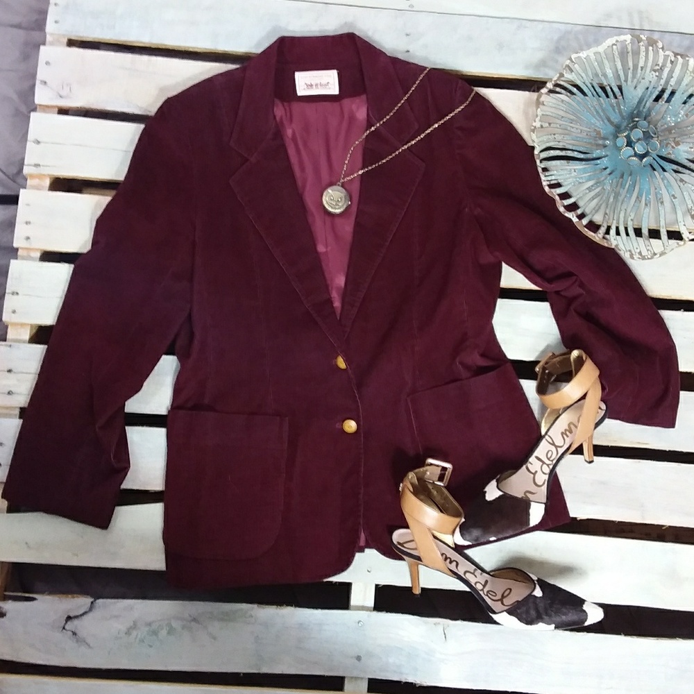 Levi Strauss Corduroy Blazer Burgundy Vintage